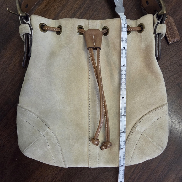 Vintage Coach Suede Drawstring Crossbody Bag - Picture 11 of 14